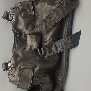 Brighton Pewter Metallic Clara Bow Large Shoulder Bag